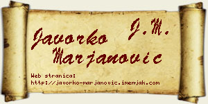 Javorko Marjanović vizit kartica